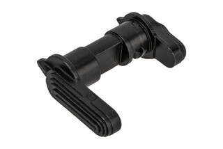 The Geissele Automatics Posi-Lock Ambidextrous AR15 safety selector is black anodized and features a 90 degree throw